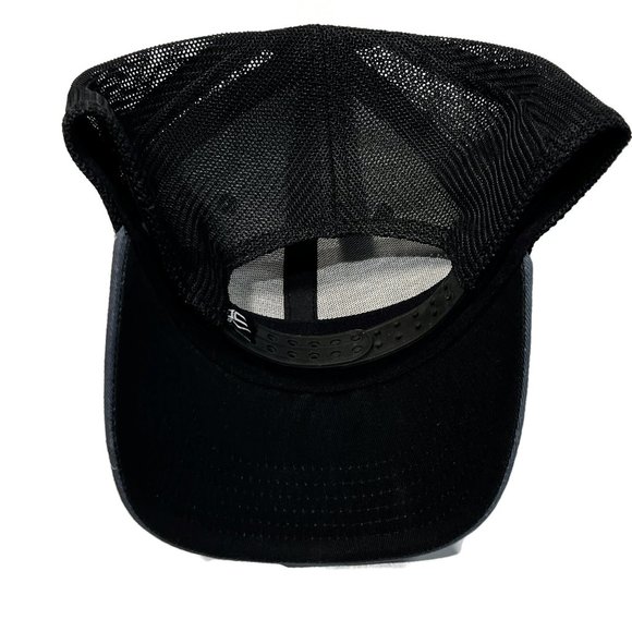 Outdoor Cap Baseball Hat Snapback Mesh Solid Blue Black - Picture 7 of 8